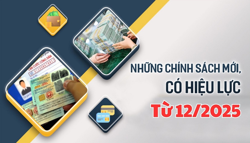 Một số chính sách có hiệu lực từ tháng 12 năm 2025