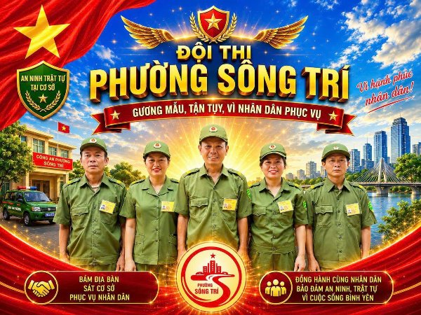 Phường Sông Trí tham dự vòng chung kết Hội thi lực lượng tham gia bảo vệ an ninh, trật tự cơ sở giỏi tỉnh Hà Tĩnh lần thứ Nhất năm 2026