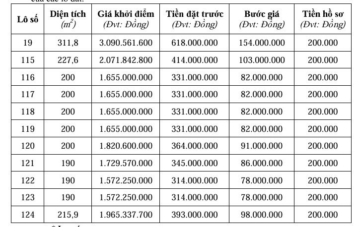 Thông báo Đấu giá 11 lô đất xen dắm bám đường Nguyễn Du, TDp Thuận Minh, phường Bắc Hồng Lĩnh (đợt 3)