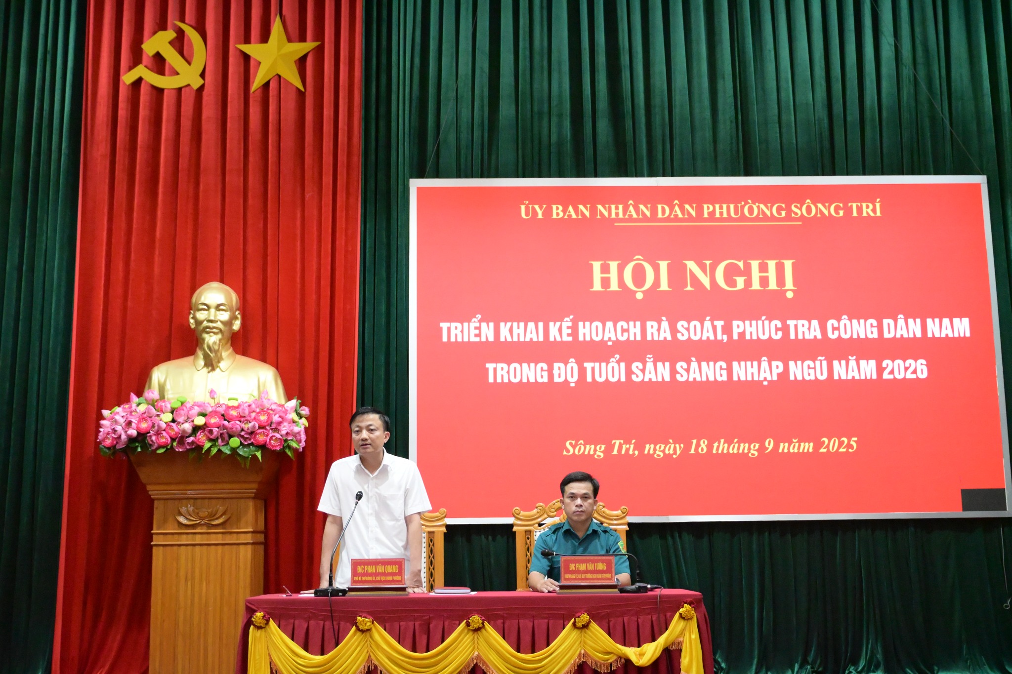 Phường Sông Trí tổ chức Hội nghị triển khai kế hoạch phúc tra nguồn công dân trong độ tuổi gọi nhập ngũ năm 2026 