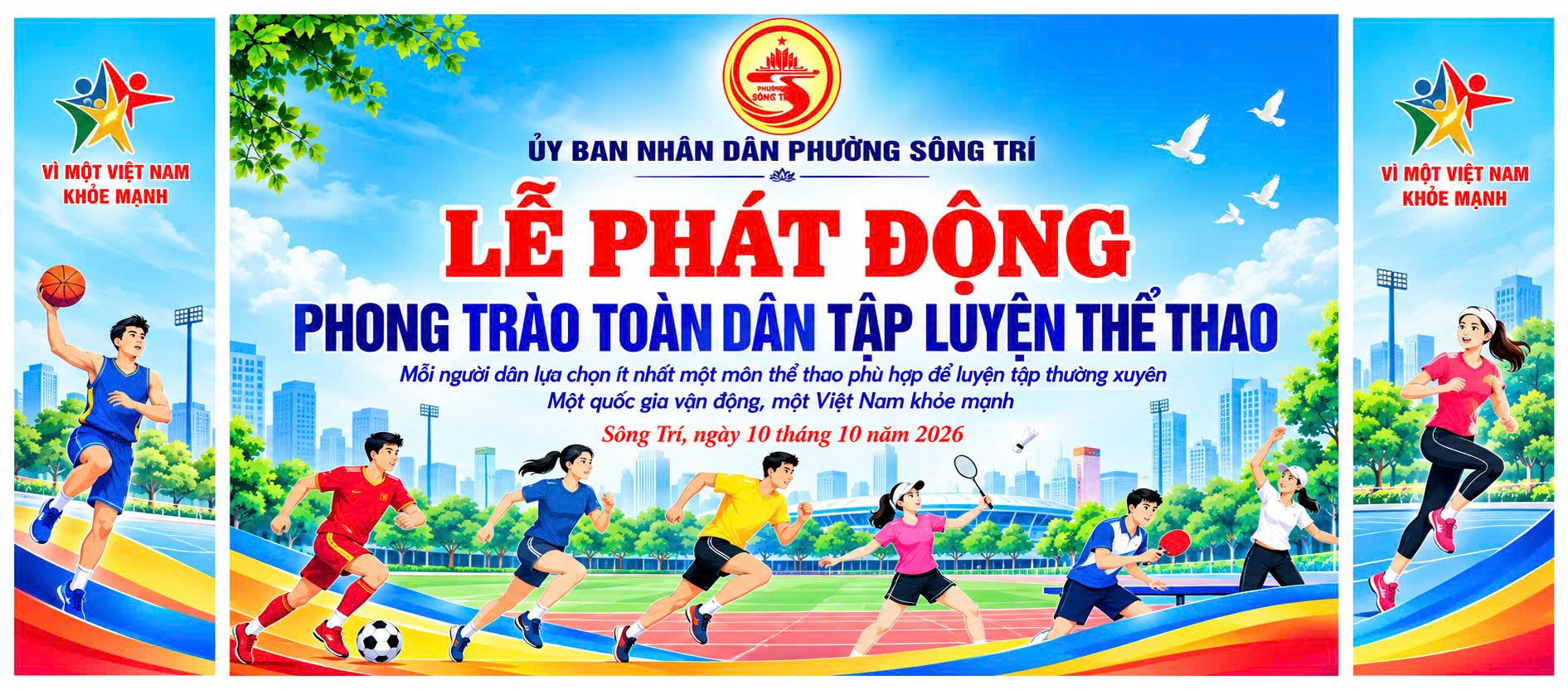 phường Sông Trí phát động phong trào “Mỗi người dân lựa chọn ít nhất một môn thể thao phù hợp để tập luyện thường xuyên” năm 2026
