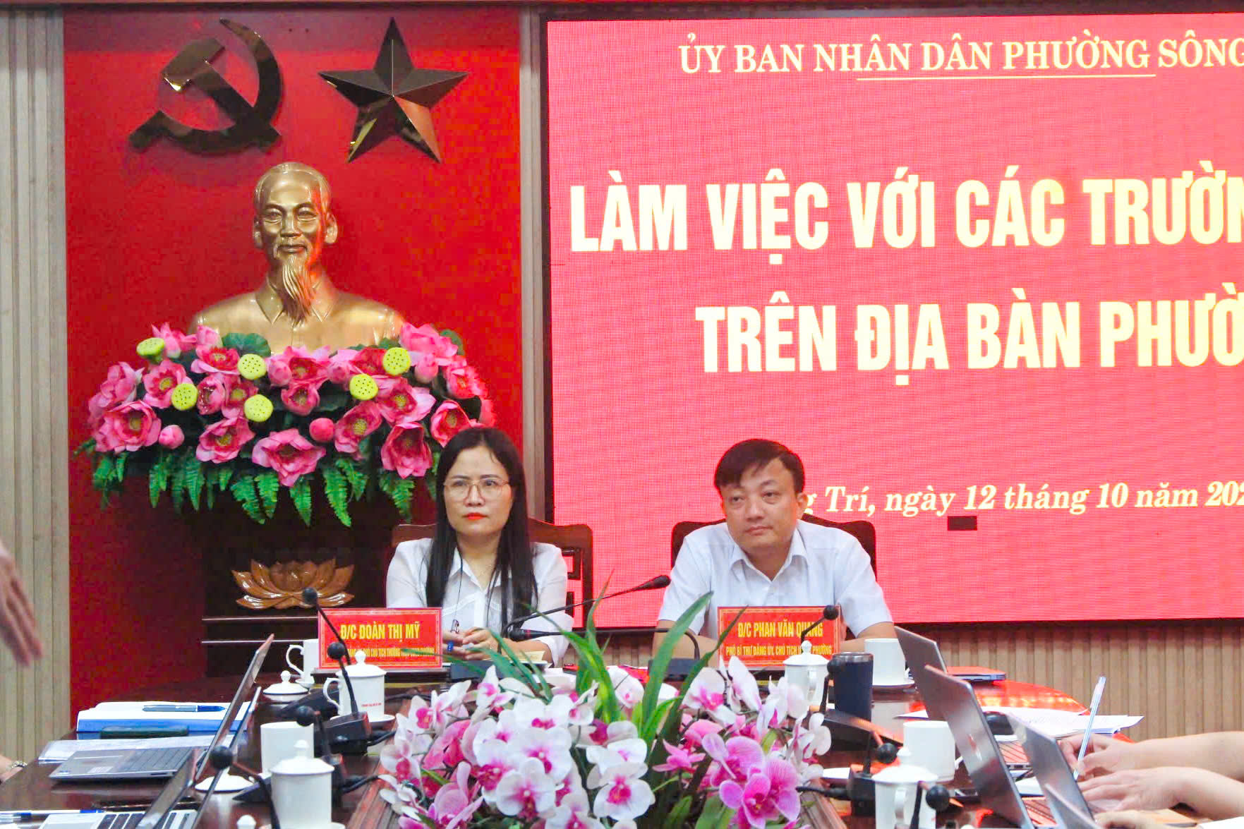 UBND phường Sông Trí làm việc với các trường học công lập, định hướng nâng cao chất lượng giáo dục toàn diện