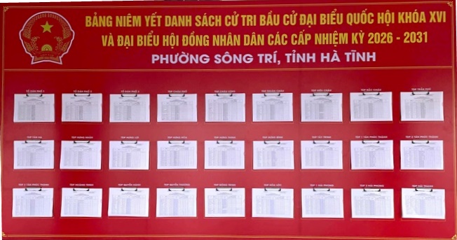 Thông báo về việc niêm yết danh sách cử tri bầu cử đại biểu Quốc hội khóa XVI và bầu cử đại biểu Hội đồng nhân dân các cấp nhiệm kỳ 2026 - 2031